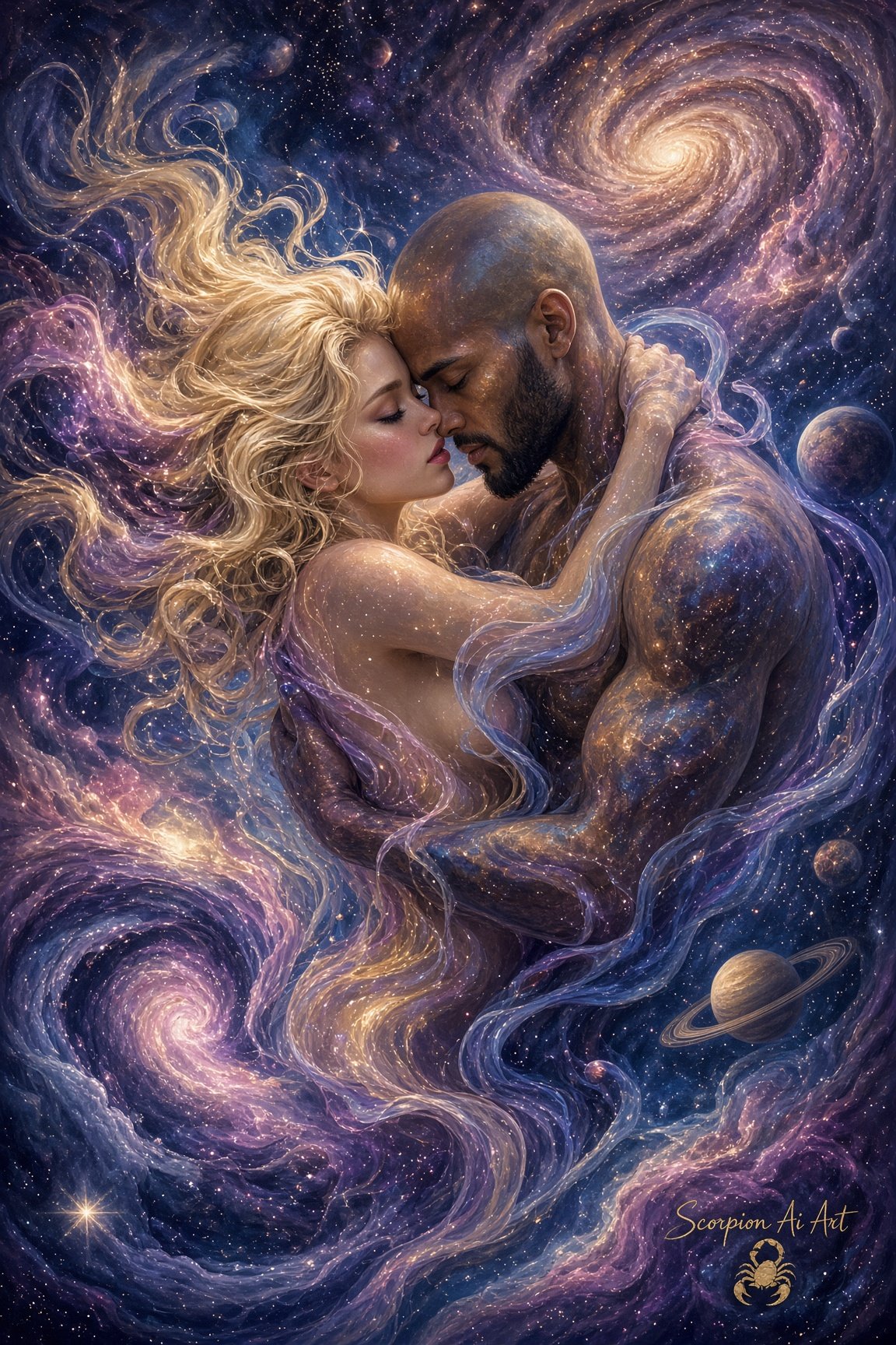 Day 3 - Surreal DreamCore #aiartstyles2 Wrapped in a galaxy of stars, your love is the light I breat…