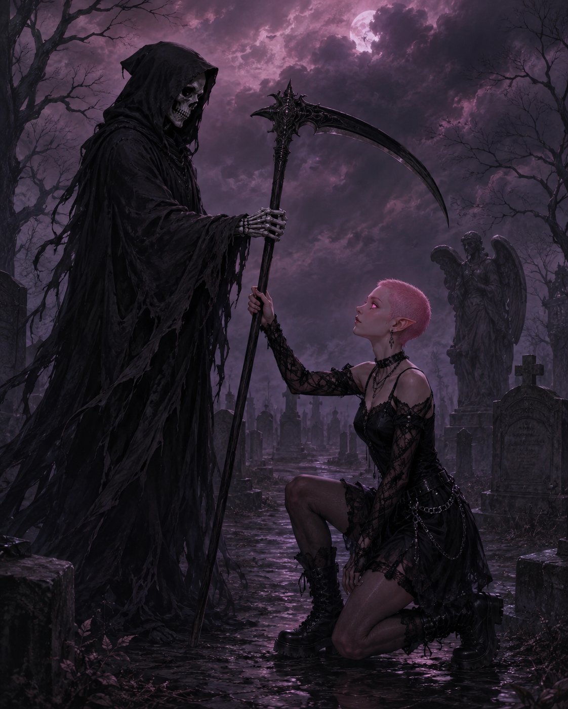New Lore She is not THE reaper. But instead, his apprentice. She comes from a family of witches. And…