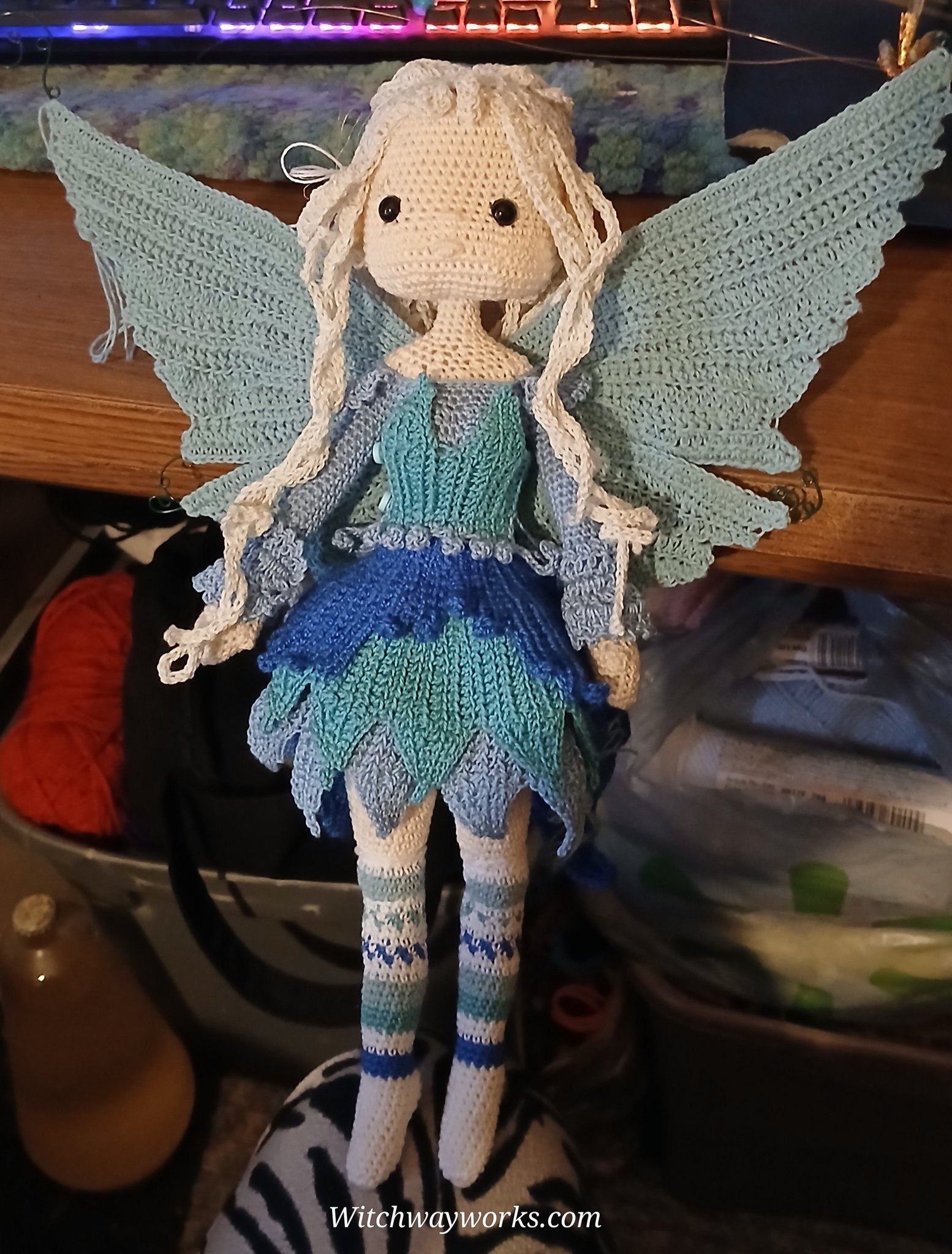This is Eiralia with her wings. There's still dangly strings because those might be part of her blin…