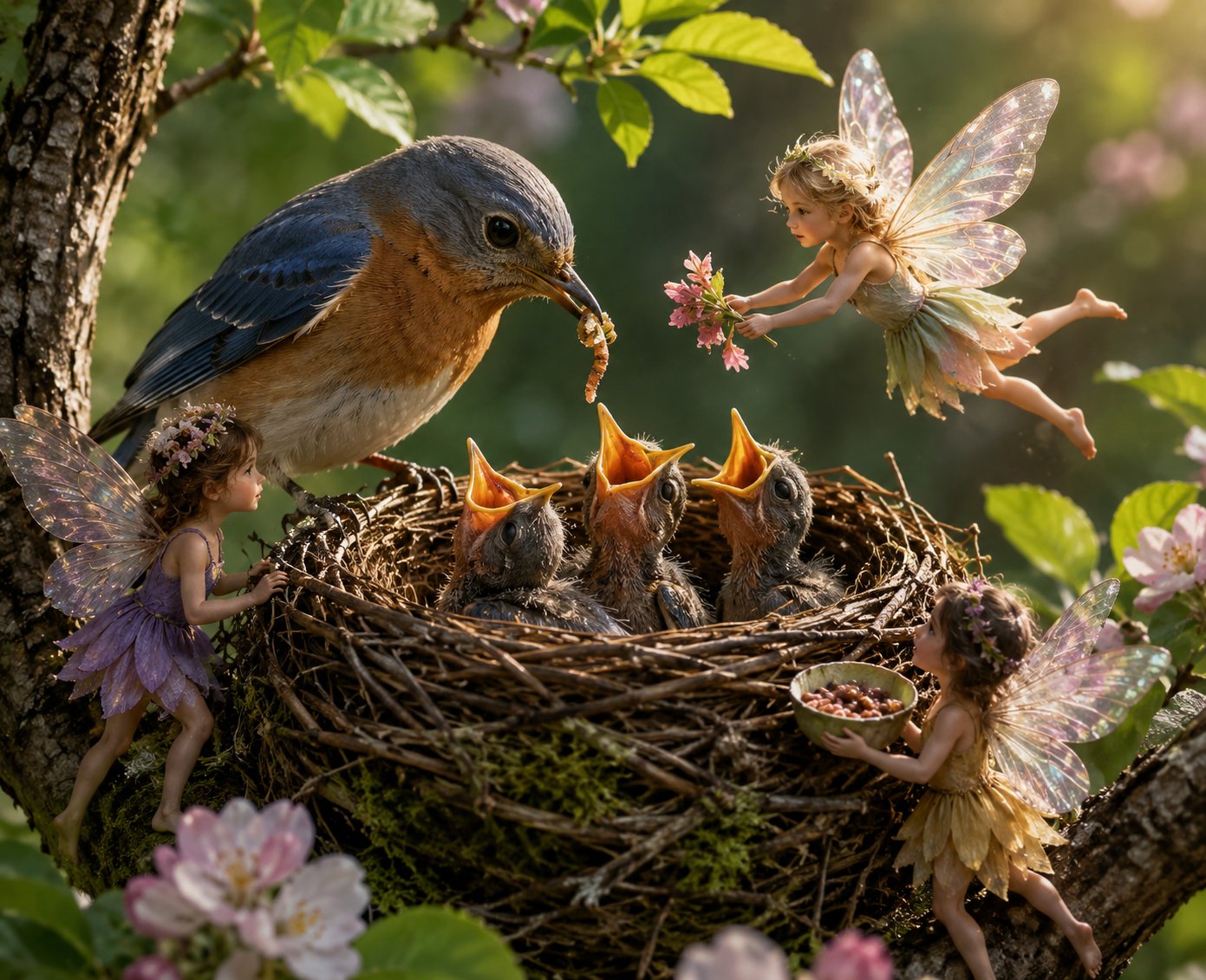 #SeasonofFirstBreath by @GuruScorpion Bird feeding Hatchlings https://guruscorpion.bsky.so