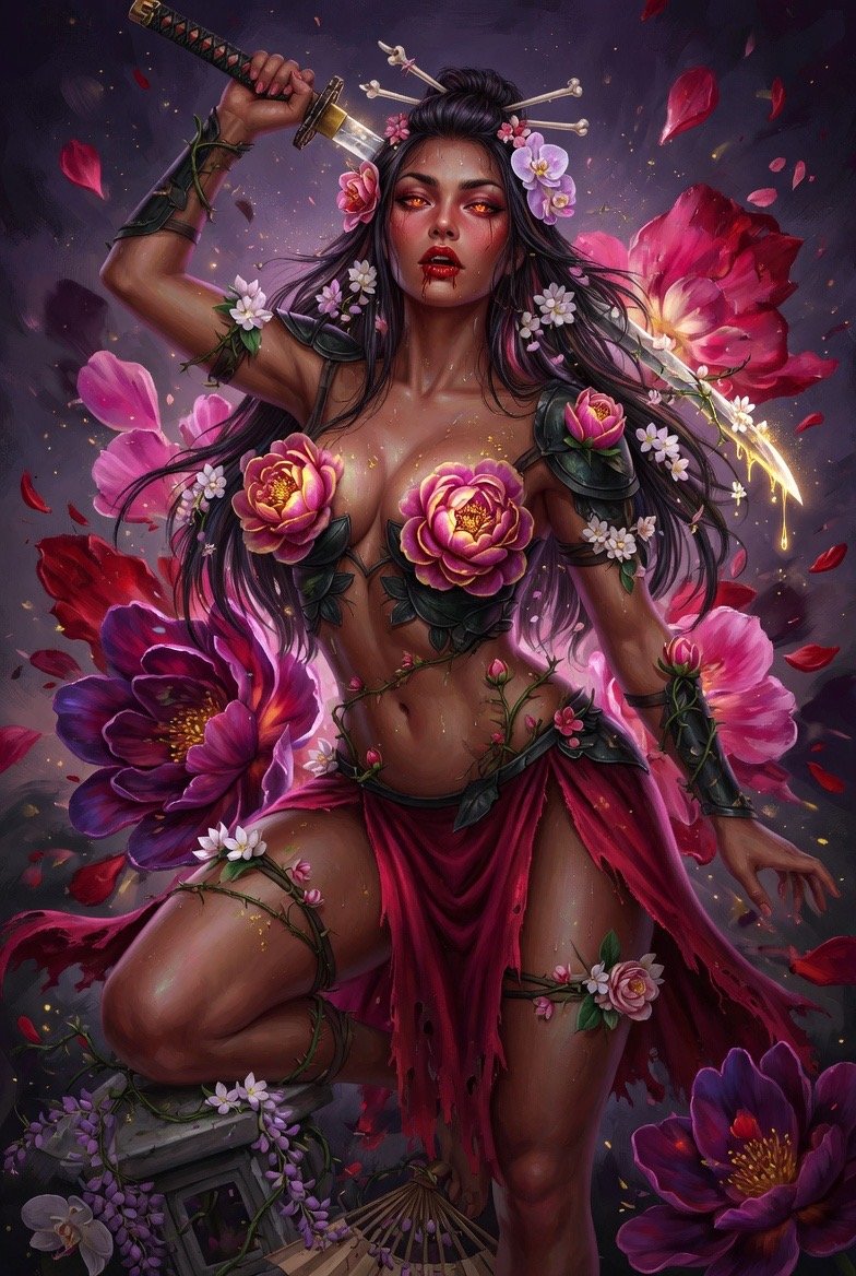 #AllThingsSpring April Challenge #aiartcommunity All Welcome to Join Day 5 Blooming Warrior 🌸