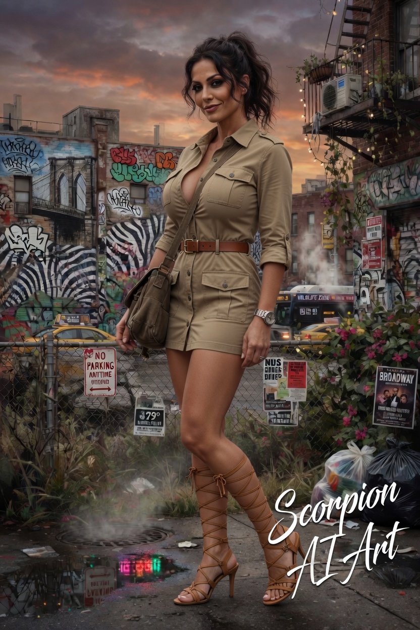 Urban Safari: Khaki shirt dress with large pockets, summer ankle boots or sandals, stainless steel w…