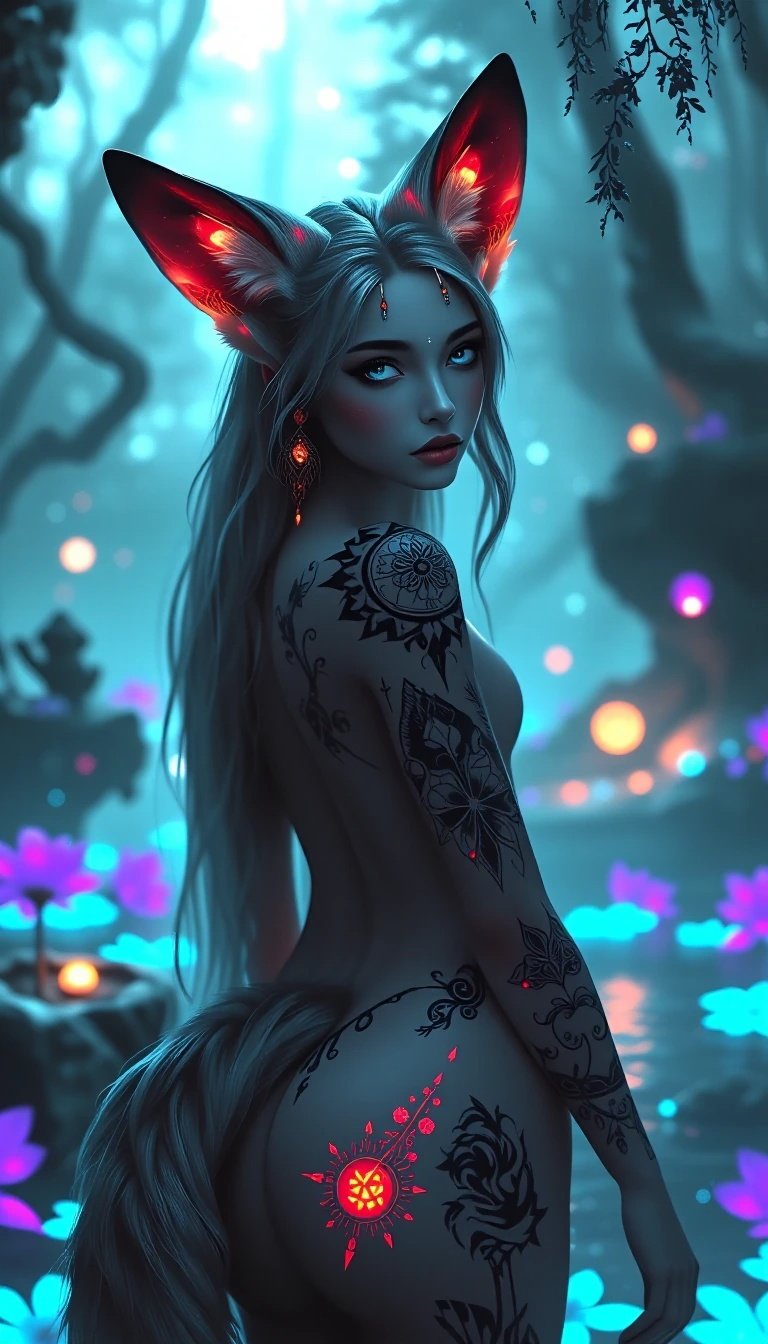"Follow the Foxy" #uniquetattoo #Jinx via @Mirrorize #MirrorizeAI 🪞 #Kitsune #FoxyFridays #AIart️️️️…
