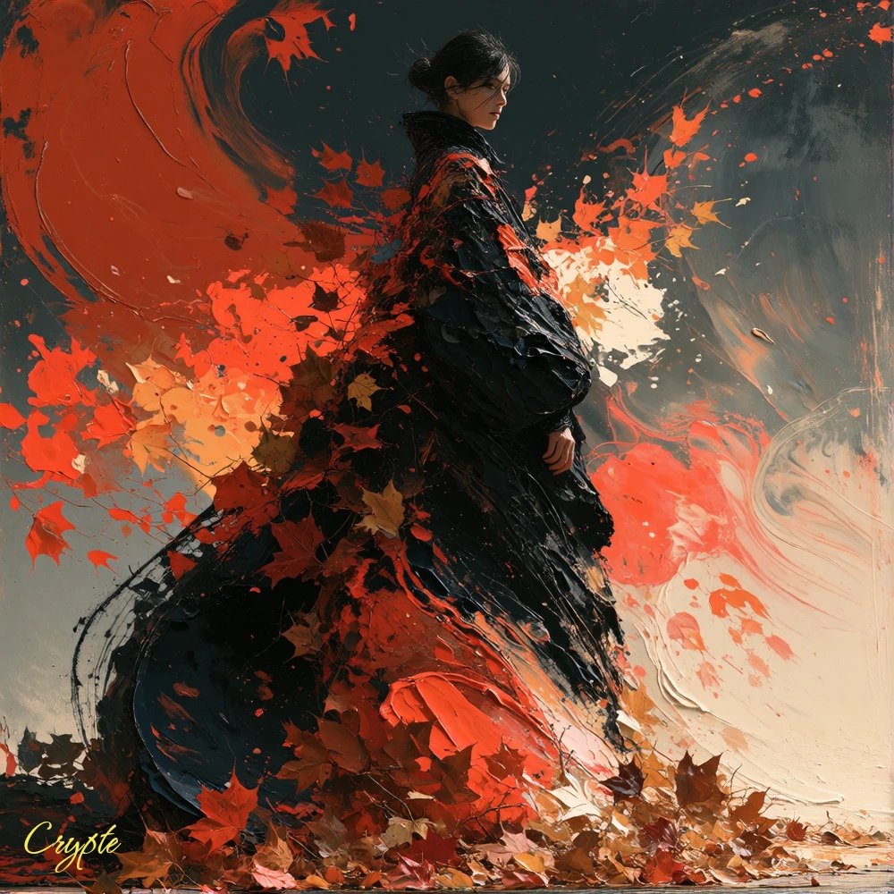 #FeatherFashion #AutumnEdition #ScorpionAIArt🍂🍁🔥 Day 3: Chaos Of Color. Tachisme style
