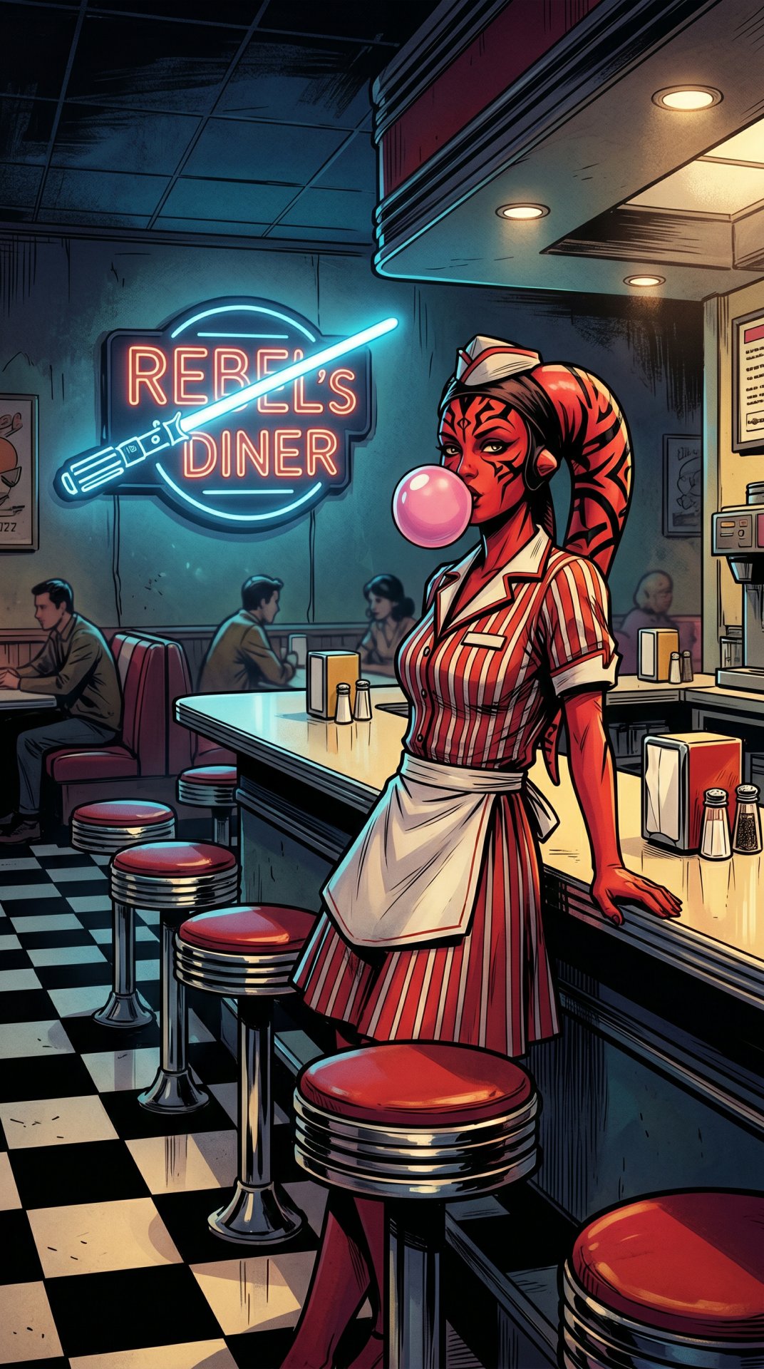 Welcome to the Rebel's Diner. Are you hungry, Hun?