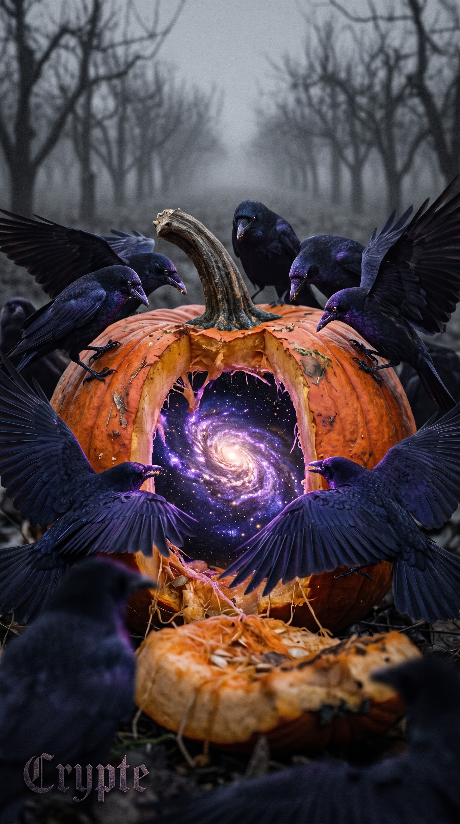 From bruised flesh springs the starry abyss. The crows no lo…