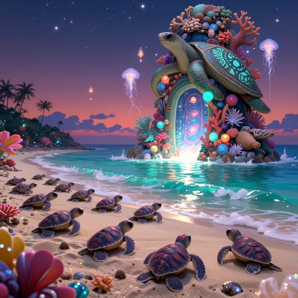 May Art Challenge By @GuruScorpion #seasonsOfFirstbreath Sea turtle Hatchling to Ocean Spirit