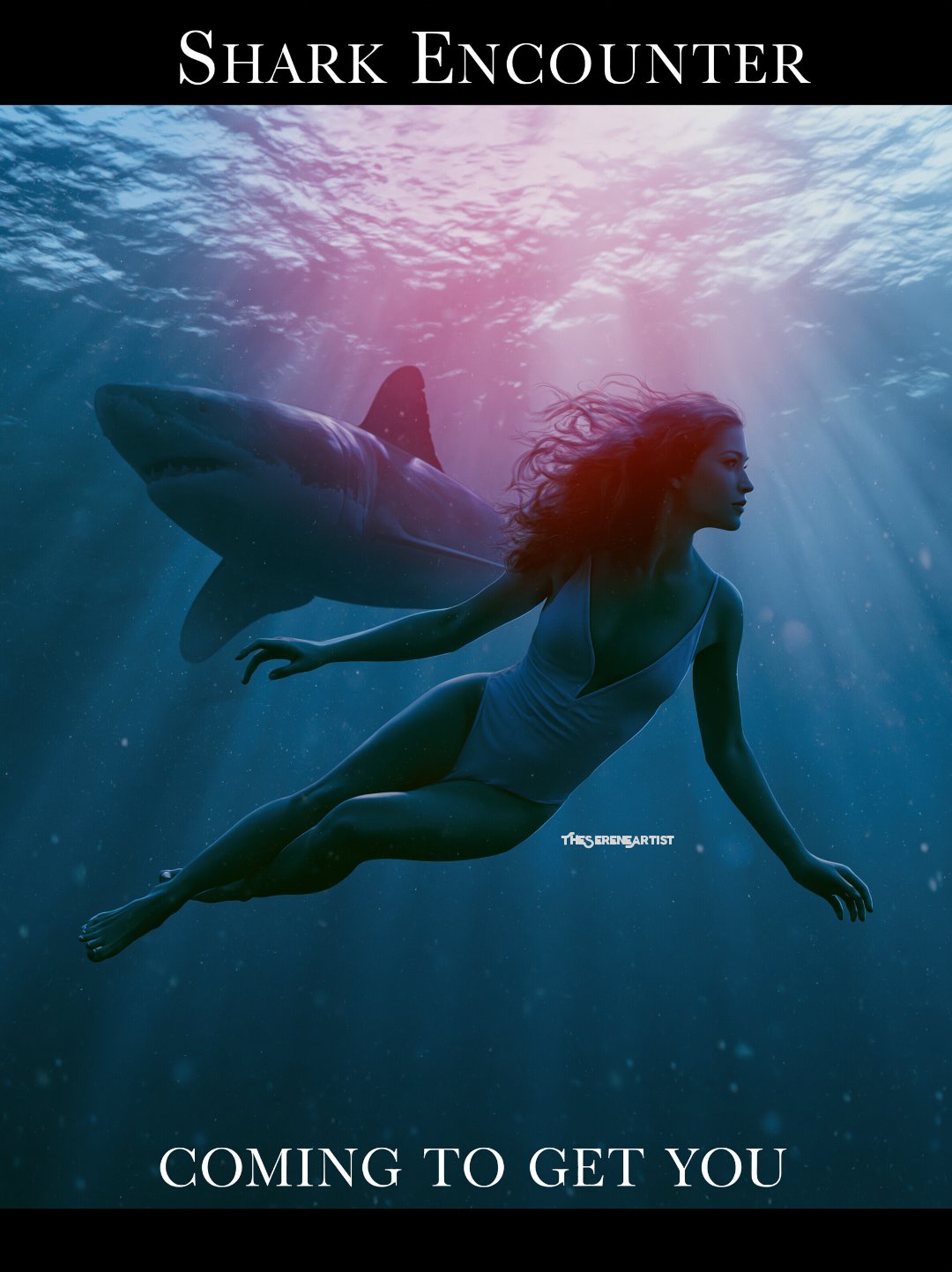 #sharkweek Challenge Hosted by @GuruScorpion Day 1: "Great White Encounter" ˚˖𓍢ִִ໋🌊🦈˚˖𓍢ִ✧˚.