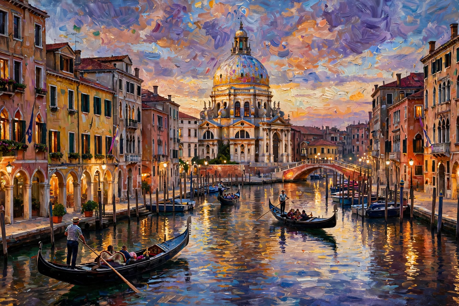 Evening Canal Cityscape