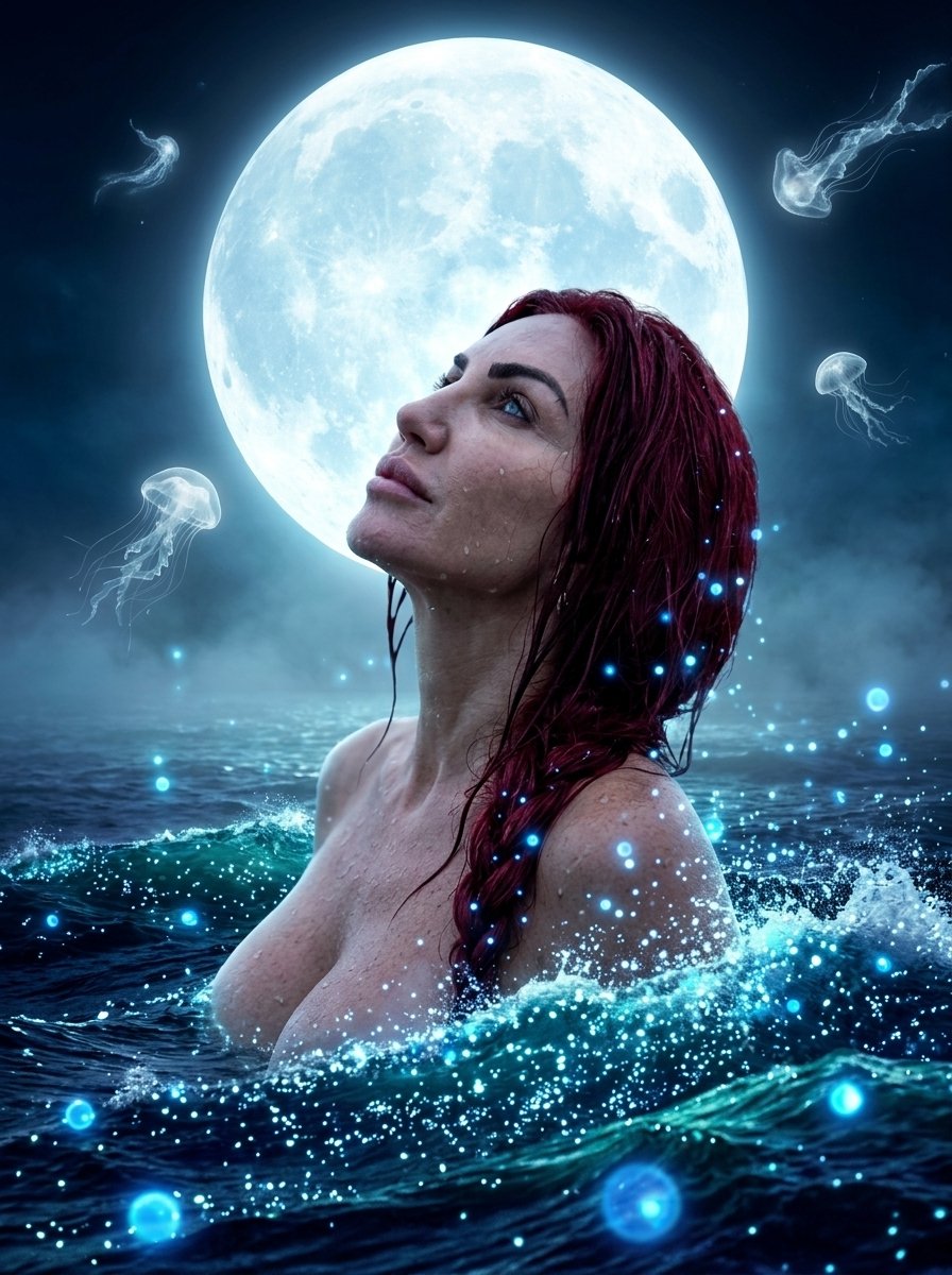 Night brushes against me, the sea wraps around me. Moonlight glides over my skin, and every wave see…