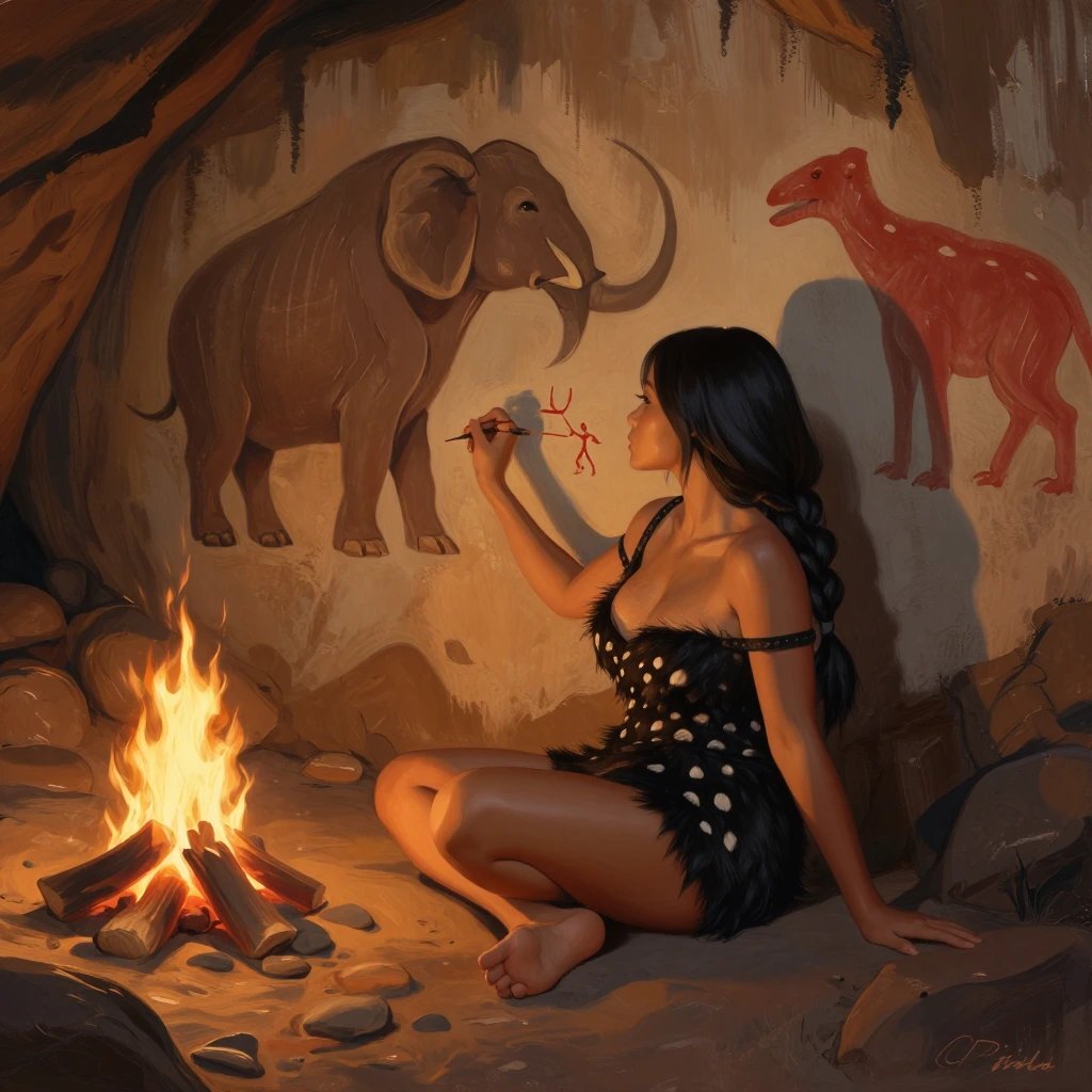 #AIStoneAge by @GuruScorpion Cave Paintings