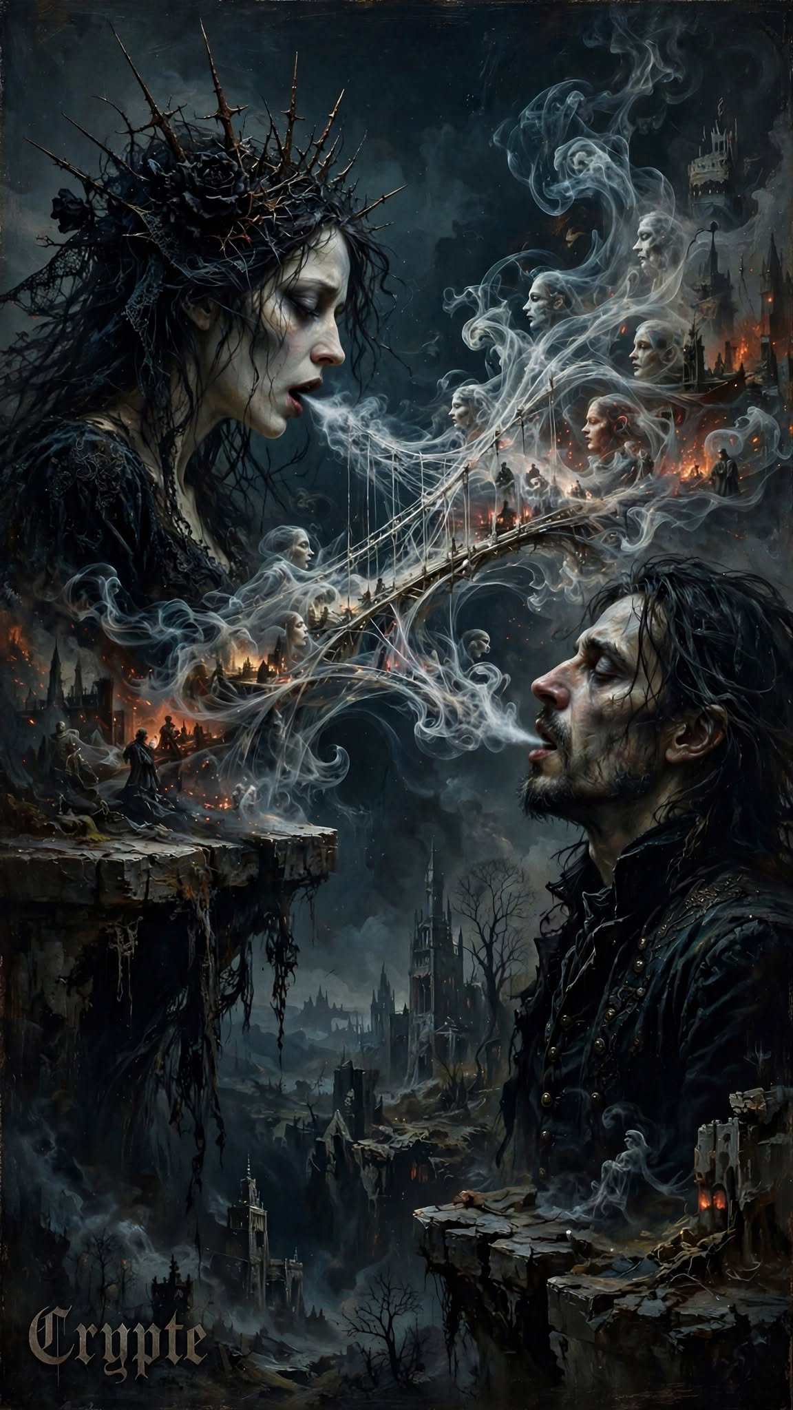 #dailyspark " A bridge built entirely of held breath"💨💨🖤