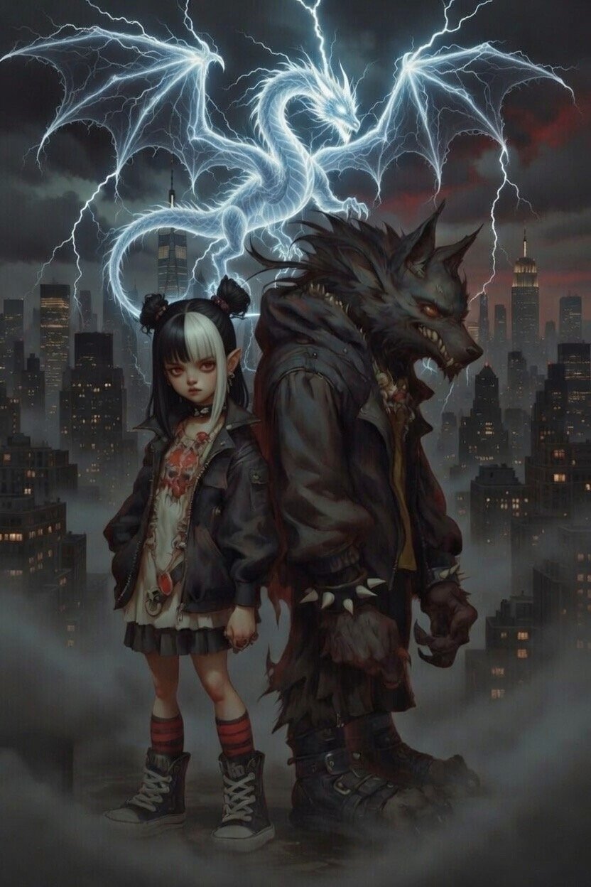 Dragon and Wolf Wednesday Art Goodnight 🤫