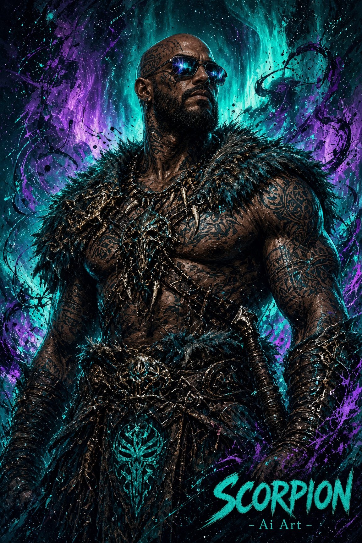 Barbarian • Teal • Aurora #BeautifulChaos #synthart #AugJedAi26