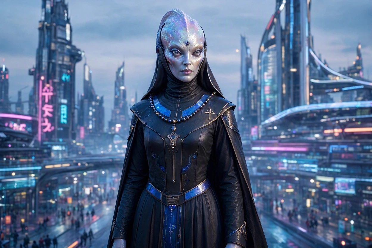 Alien Nun In A Futuristic City #NuNDay