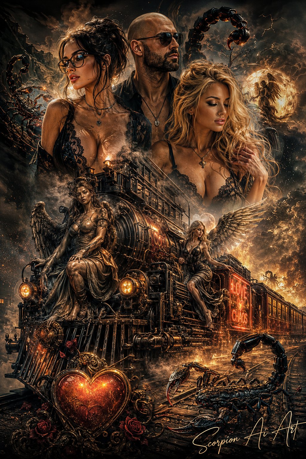 Theme: Train Art “Scorpion Express” 🚂 #GPT2 @Mirrorize I need access to create epic double exposures…