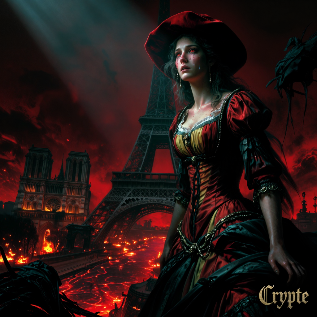Paris in flames and chaos, Amidst the din of looting, The so…