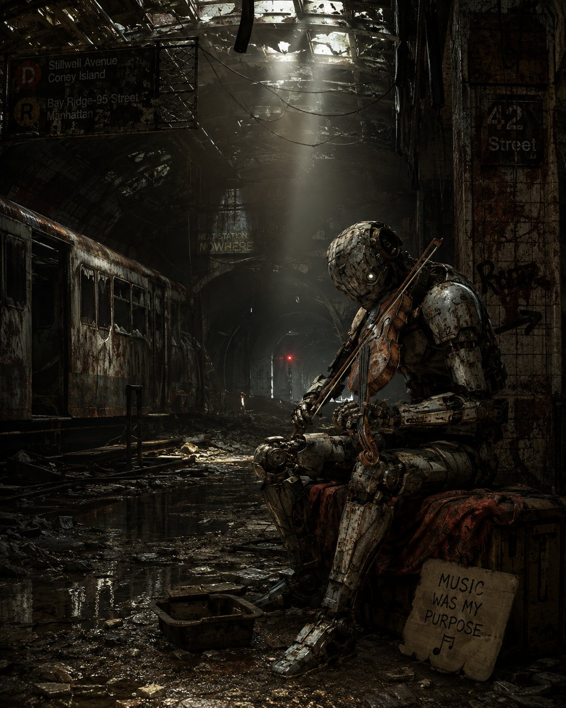 #dailyspark “a violinist playing to an empty subway”
