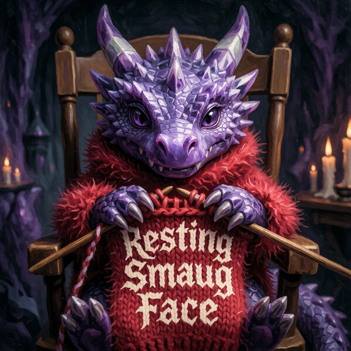 #MessyAugust2026 unexpected hobbies Aug 1-3: Dragon who knitts