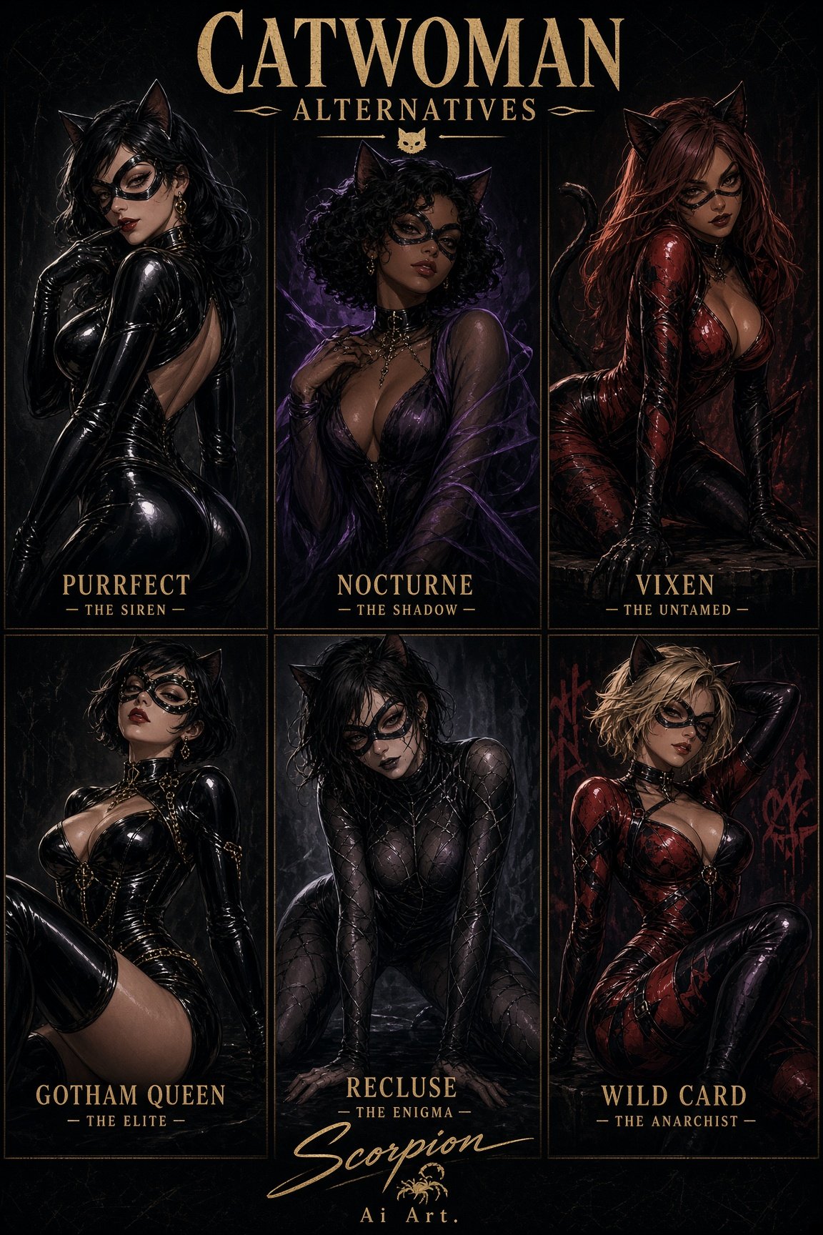 Catwoman Alternatives #Caturday #synthart