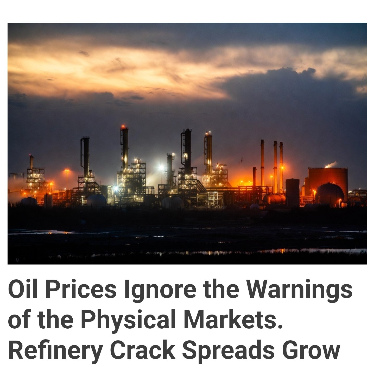 The crack spreads are insane. This is a warning paper market…
