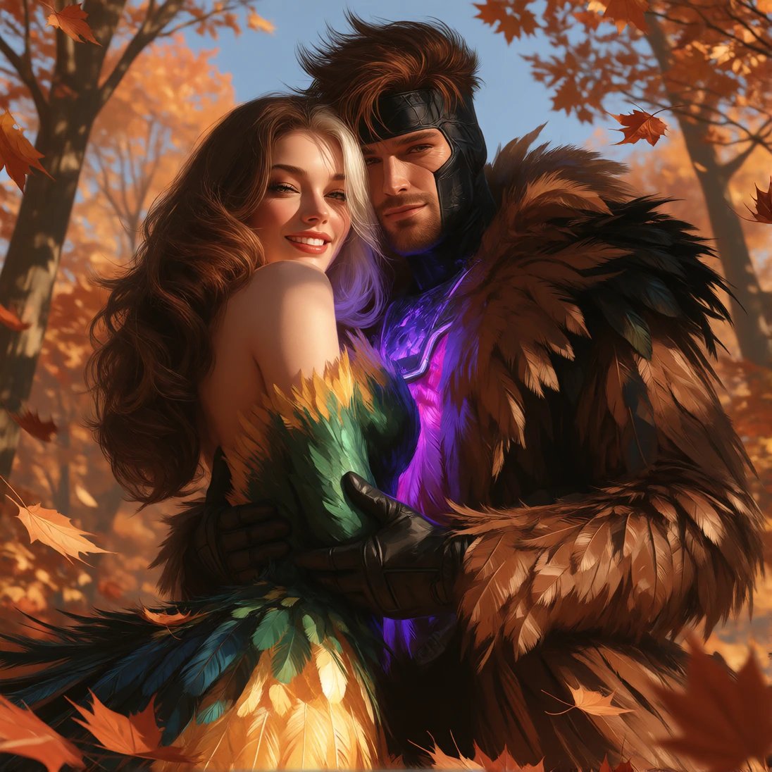 Together In Feathers #FeatherFashion #AutumnEdition by @guruscorpion.bsky.social Cinematic Masterpie…