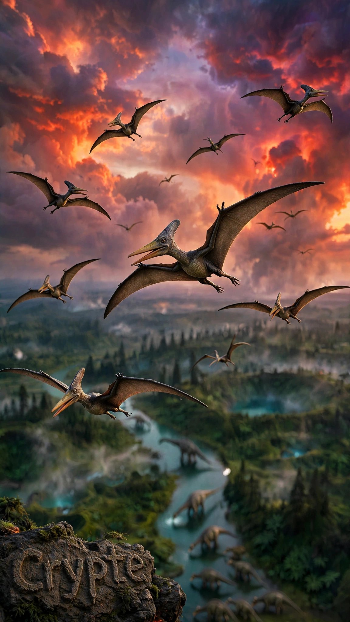 #DinoWeek by @GuruScorpion Day 4:Skies of fire .Pterosaurs take flight .