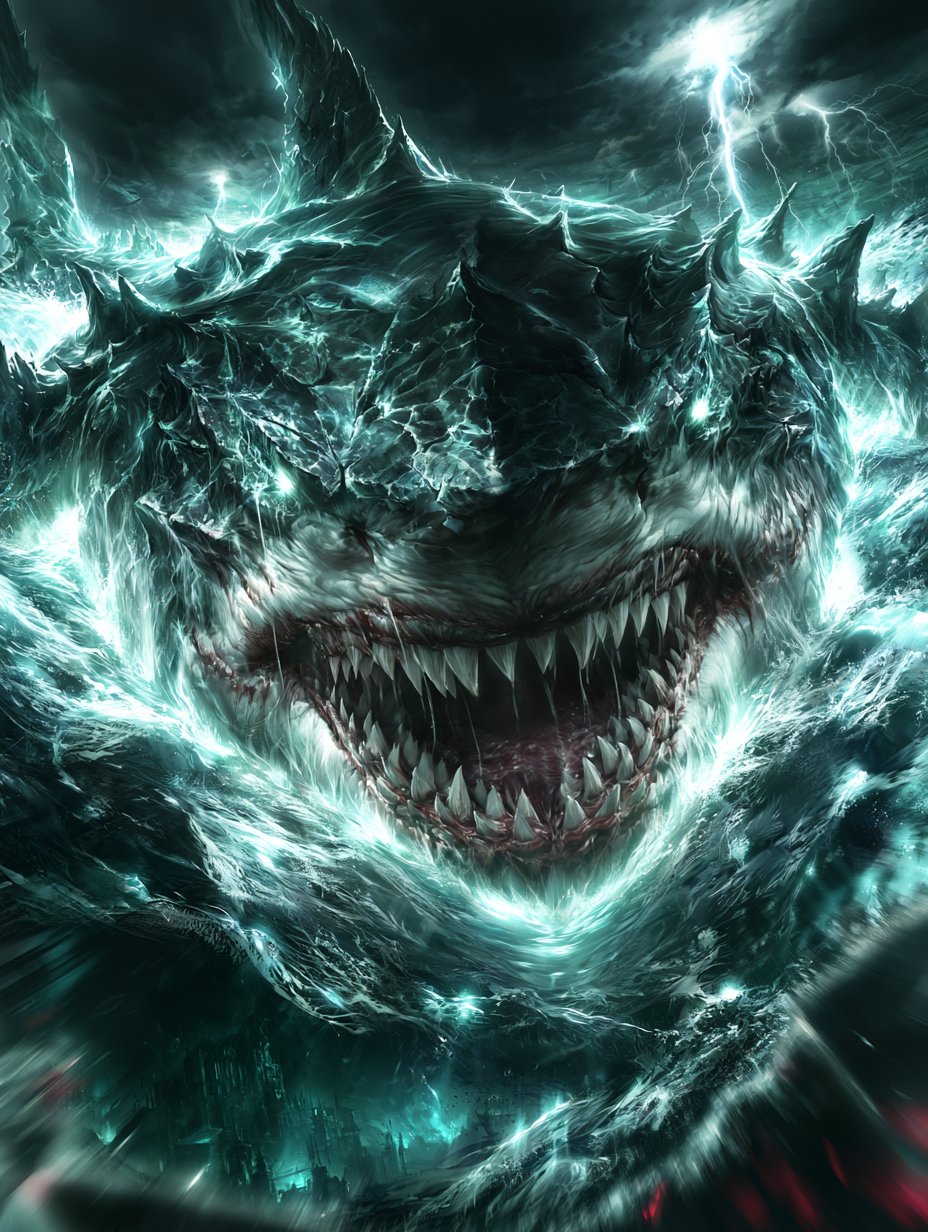 #Midjourney #SharkWeek by @GuruScorpion Megalodon Awakens