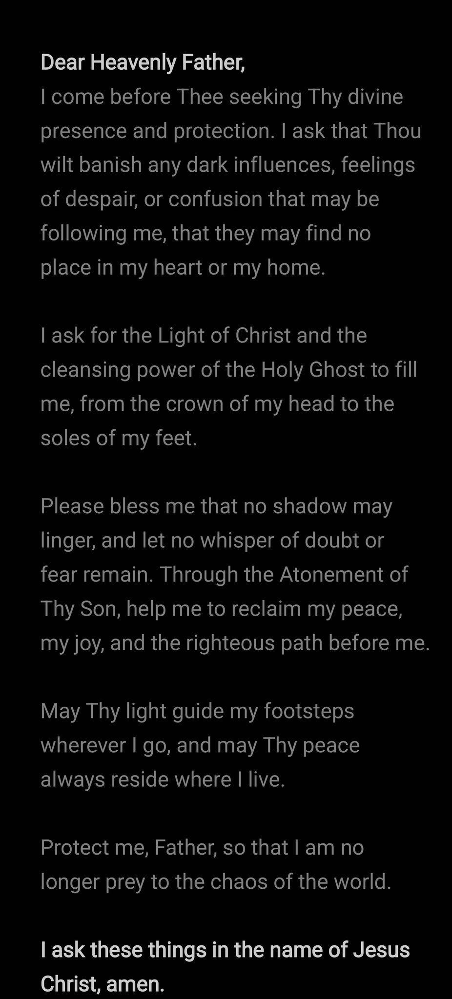 A Prayer for Peace and Protection