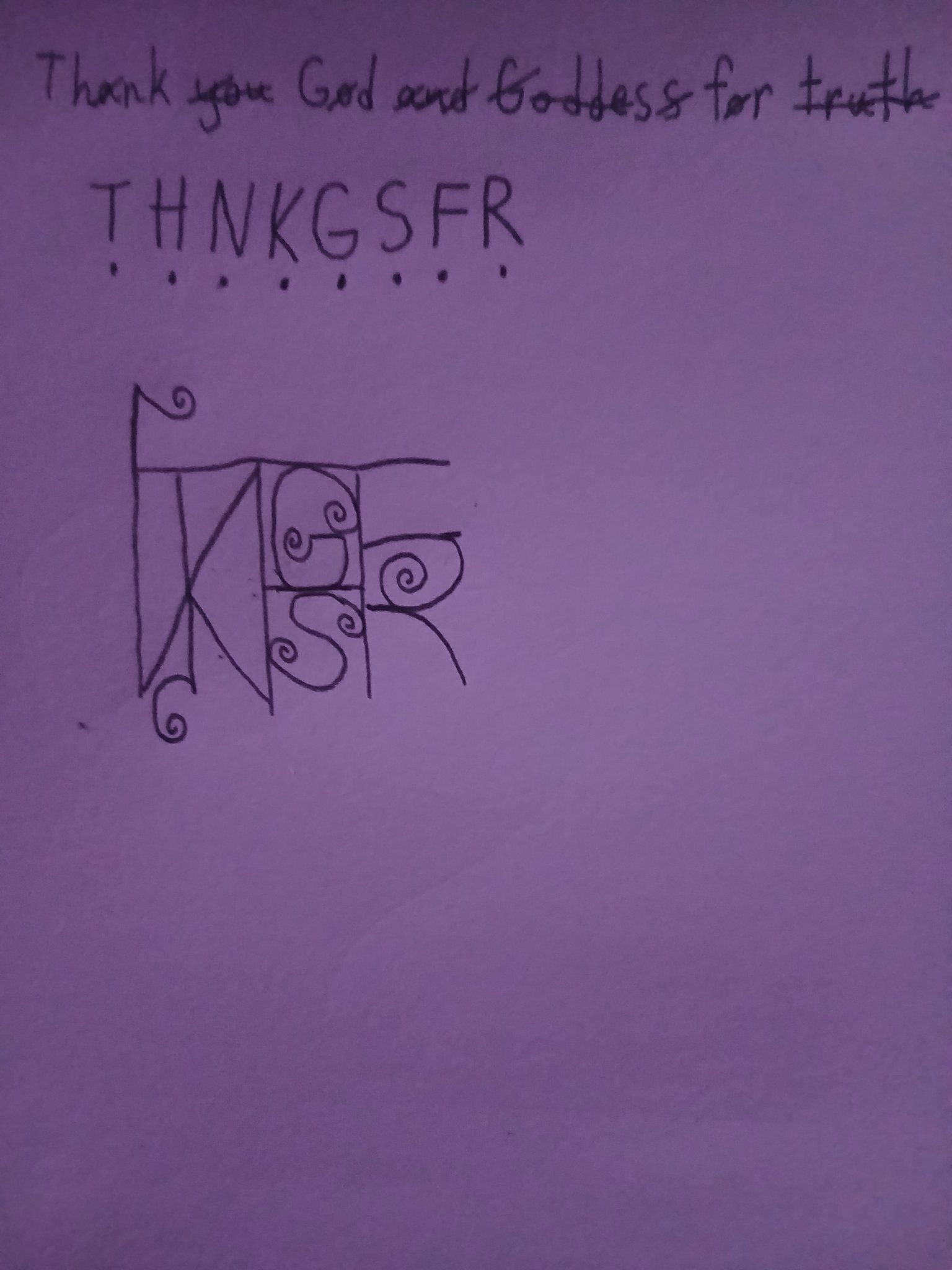 Drew a sigil of graditude. My other sigil was too controling. I forgot that spells have to be what's…