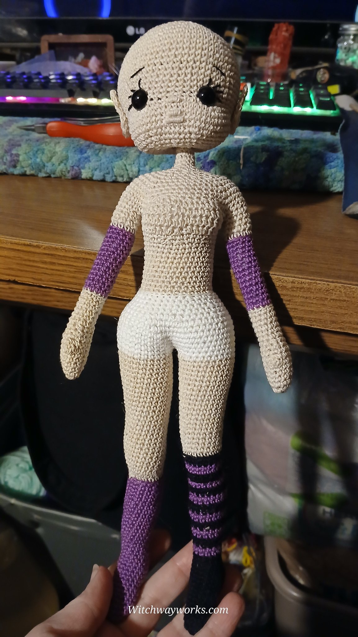 Day Three... I've conjured a bald almost nakey lady with elven ears! Today... she gets a toupee... I…