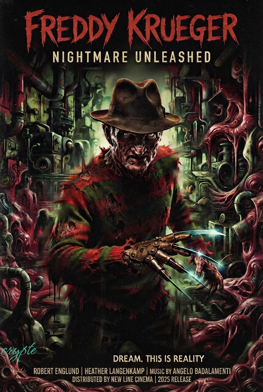 #7DaysOfHorrorVillains💀🦇🌒 Hosted by our terrifying Friend@ScorpionAiArt 😱💀 Day 1: Freddy Krueger.