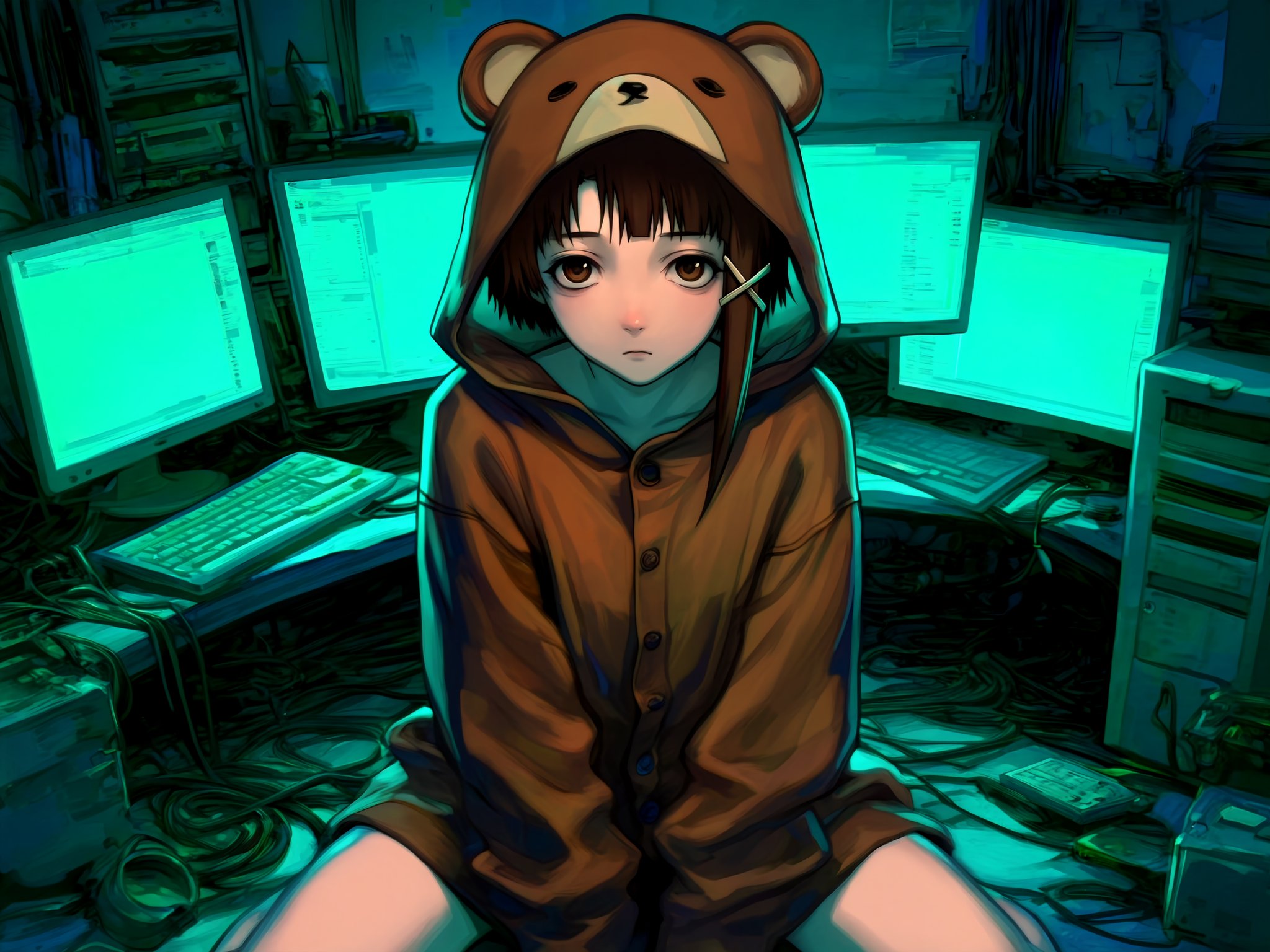 A little artwork from Serial Experiments Lain, from this evening!