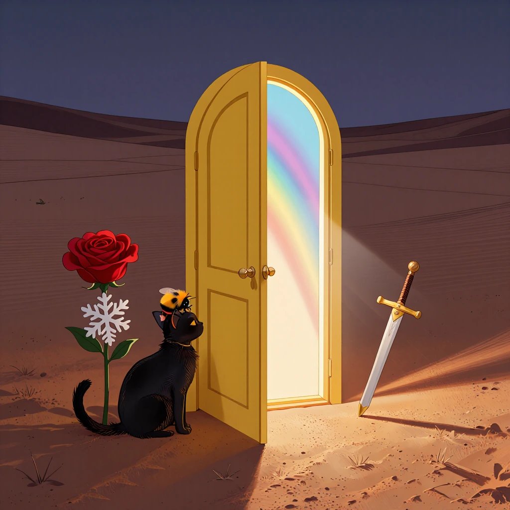 #dailyspark A door in the desert, slightly open Who else is excited for Vol. 10 🌹❄️🐈‍⬛🌞