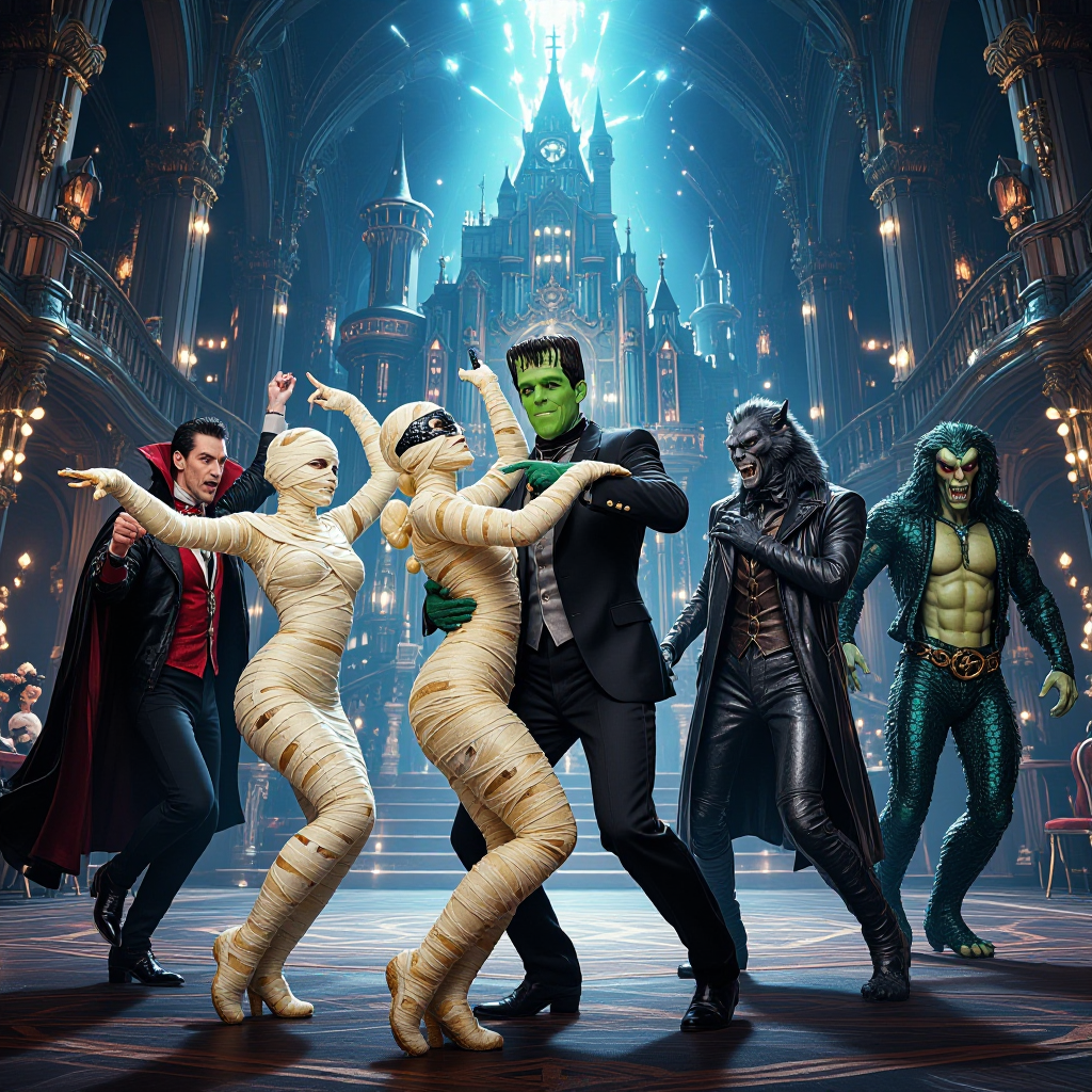 This party kicks off with a classic. All your favorite monsters getting in the swing with a graveyar…