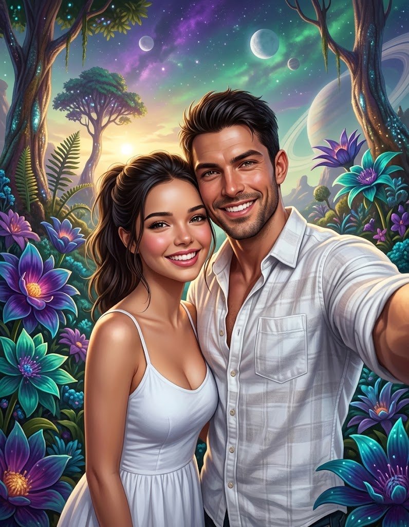 Daily Challenge: Selfie with a Friend Sente and Valeria during his brief sojourn on her homeworld.