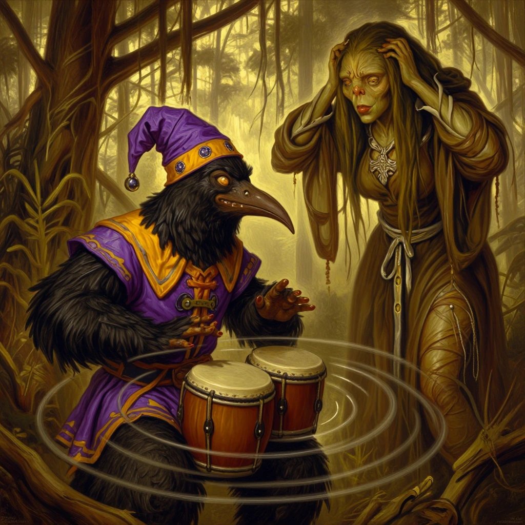 #RAIndomEncounters Day 2: 9 15 27 - Kenku / Bard / Hag Listen and tremble at the song of my people!…