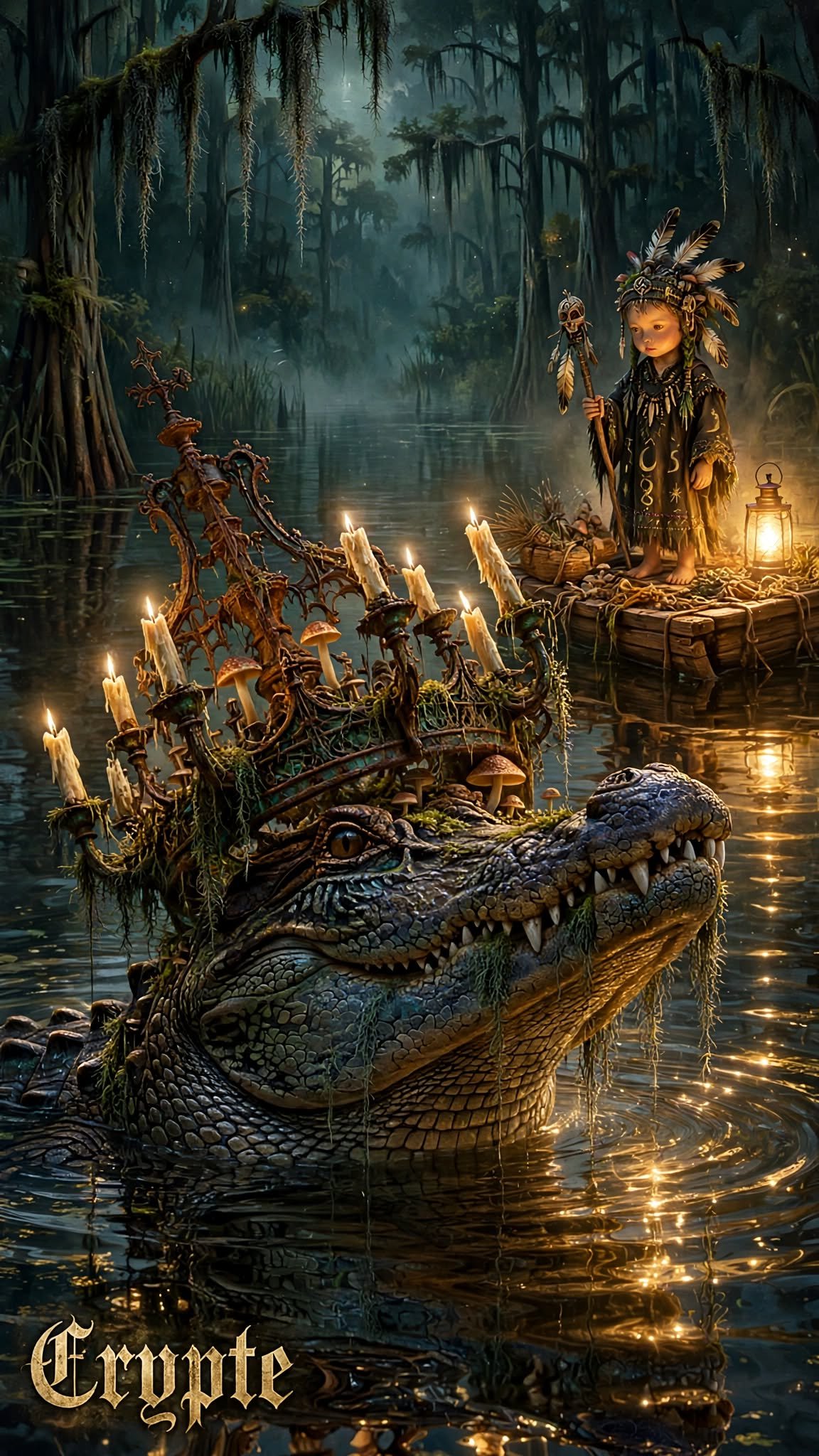 #dailyspark “A chandelier growing out of a swamp” "Deep within the mire, the scaly king reigns upon…