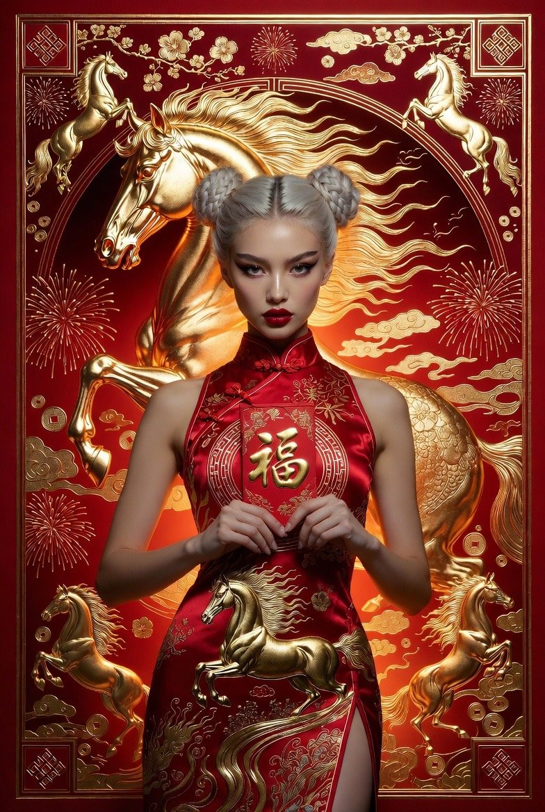 Lunar New Year Red Envelope Design 🧧 #lunarnewyear #yearofthehorse #aiart