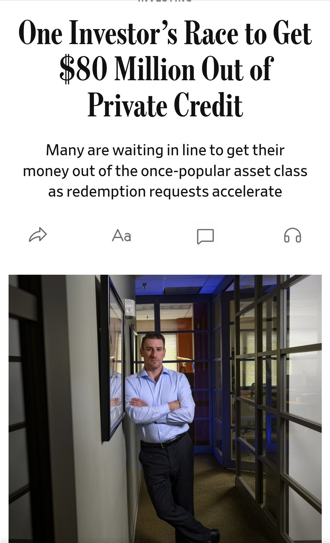 Private Credit fun 😬🫧 https://www.wsj.com/finance/investing/one-investors-race-to-get-80-million-out…