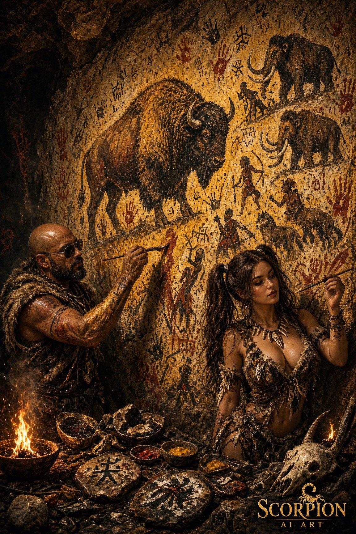 🎨 Day 3 – Cave Painters • #AiStoneAge Hosted by @GuruScorpion Today we honor the first artists. Torc…