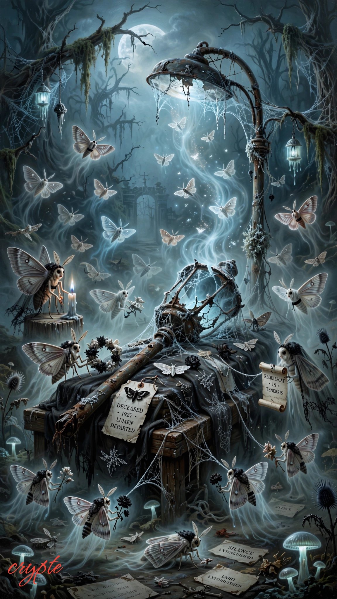 #dailyspark “Moths holding a funeral for a streetlight”🌖