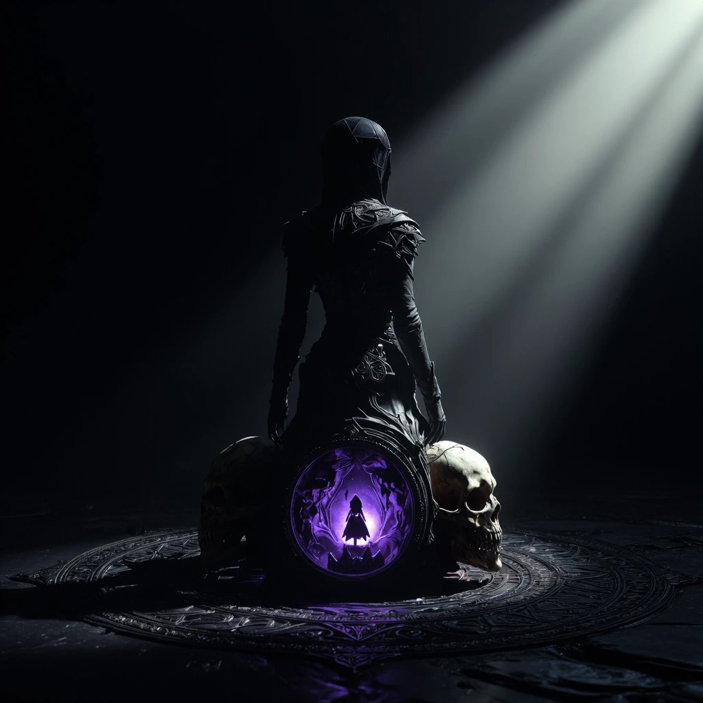 3 words challenge by @GuruScorpion Necromancer/Purple /Bone "I am the scar in the blinding light, A…