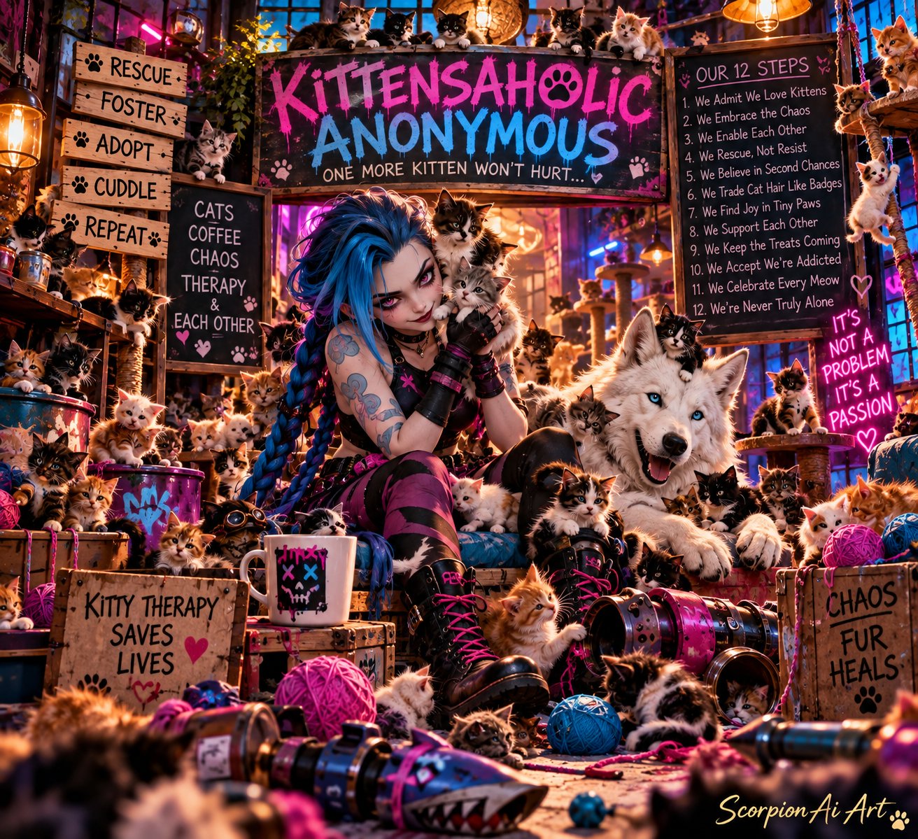 Are you Obsessed with Kittens? You might be a Kittenaholic. Join @Jinx as her and our tireless group…