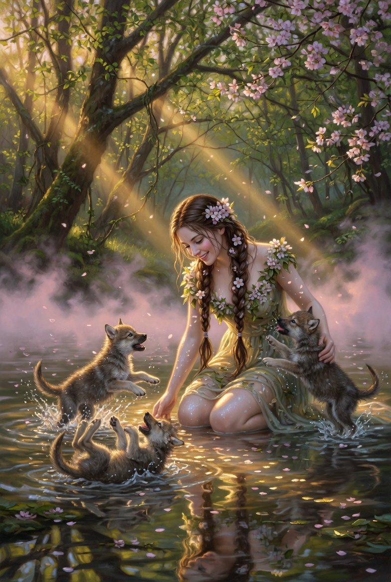 #AllThingsSpring April Challenge #aiartcommunity All Welcome to Join Day 21 Water Nymph