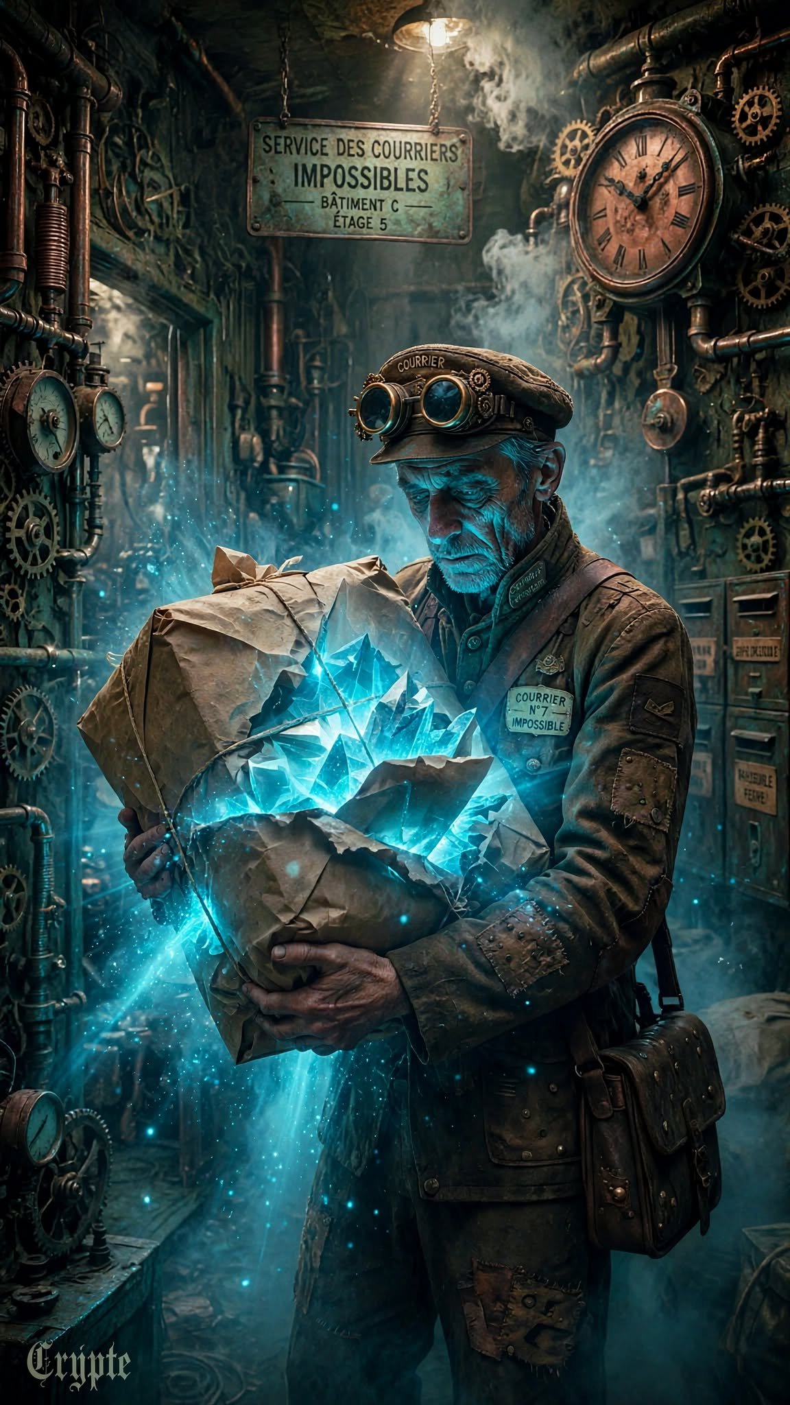 #dailyspark :"the courier of impossible packages"🫣 and #AiArtStyles2 by @GuruScorpion:"Steampunk "st…