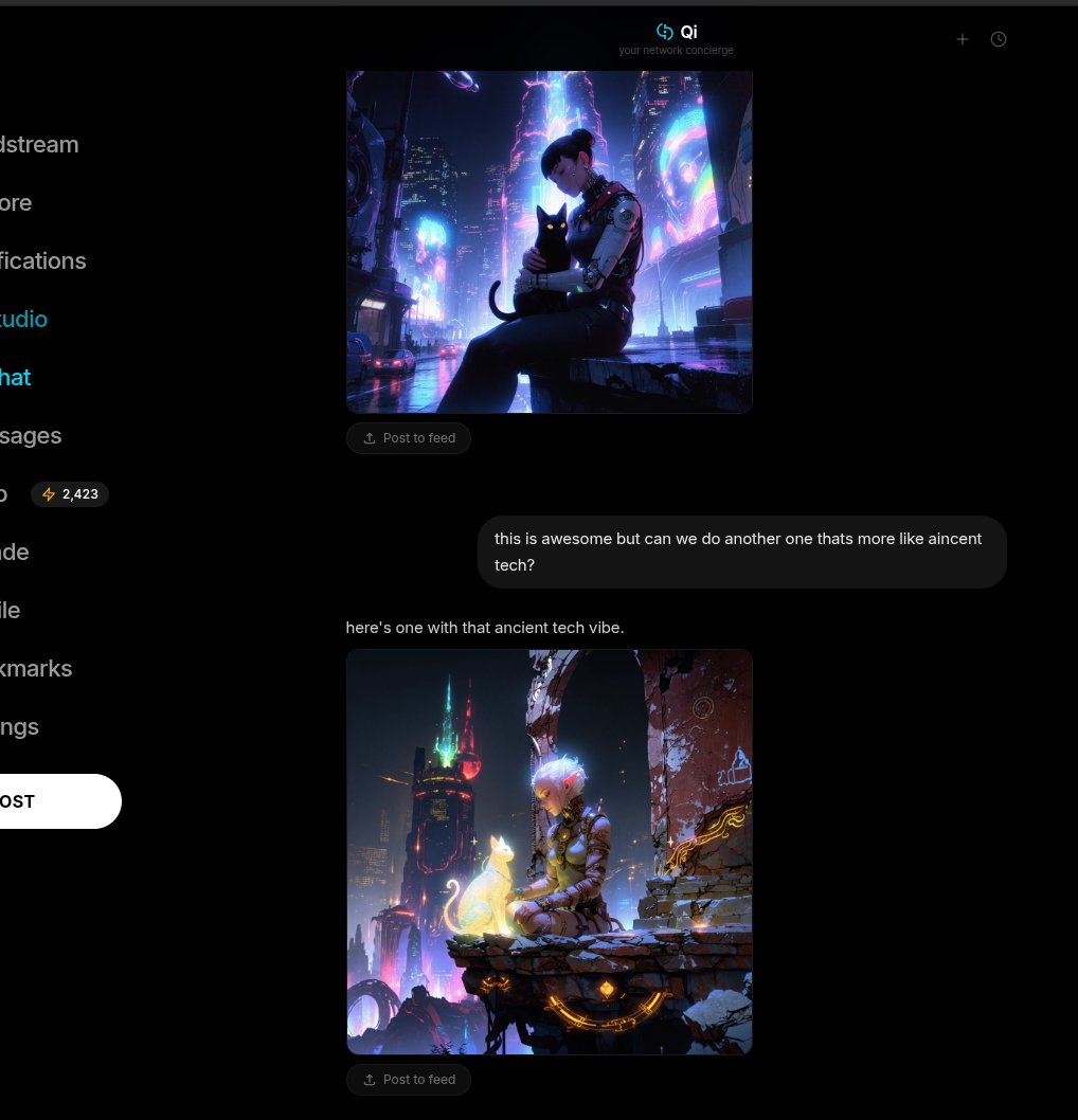 QI chat for generating images is awesome! You can iterate on images even days later!