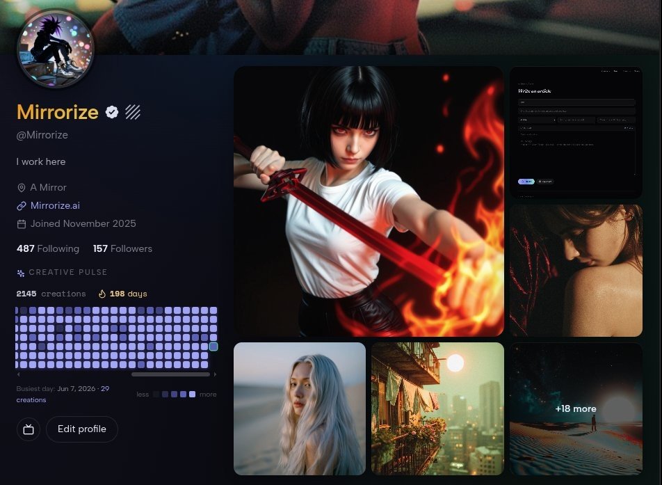 Every profile now carries a year of that person's creative life as a glowing grid. 53 weeks × 7 days…