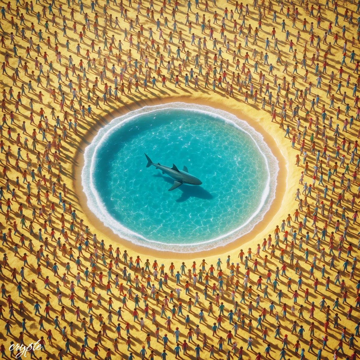 A sea of people encircling the void, An endless circle around a single jaw. We guard our own abyss.😔