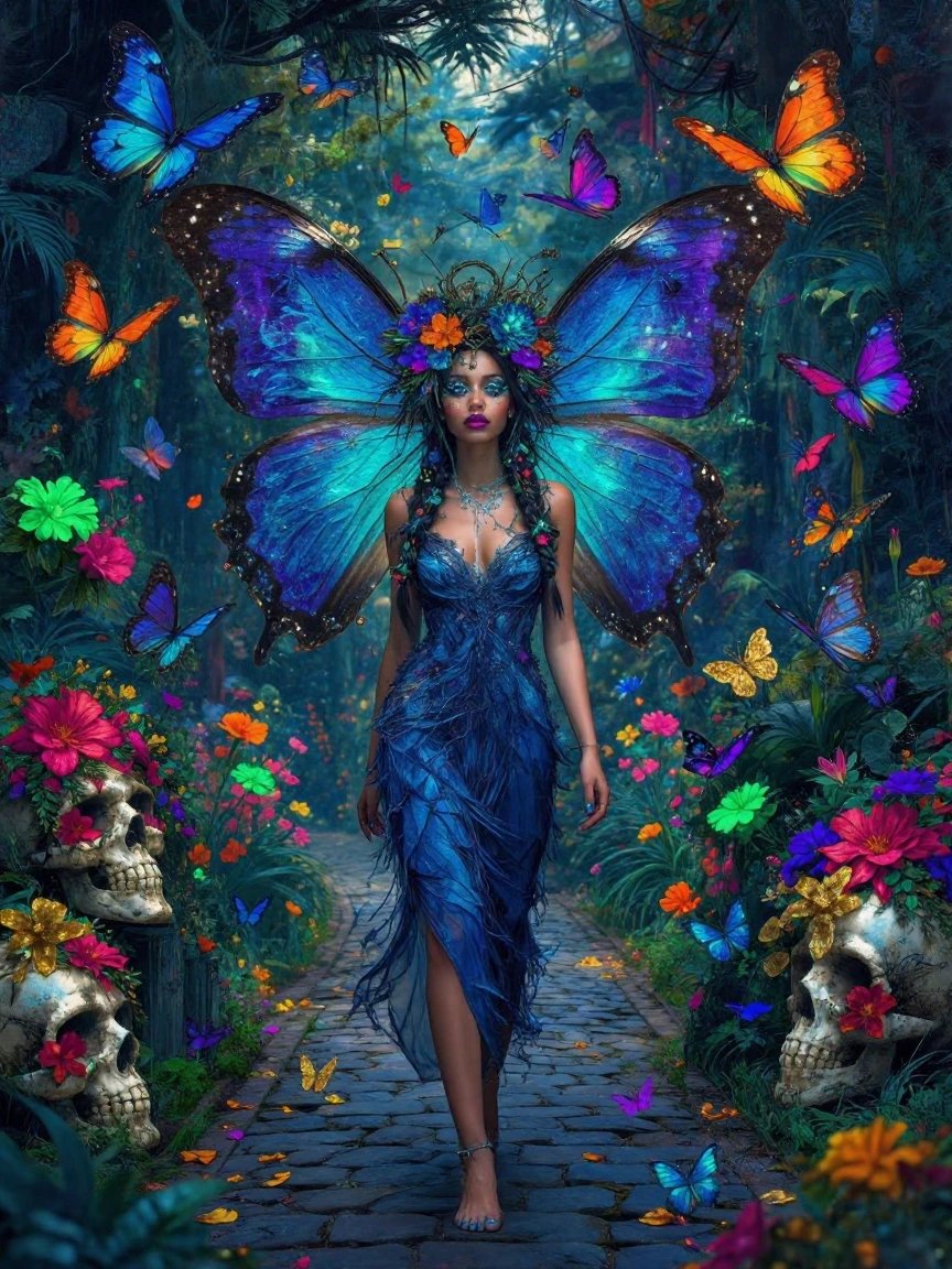 #AllThingsSpring April Challenge By @GuruScorpion Neon Garden +Butterfly combines
